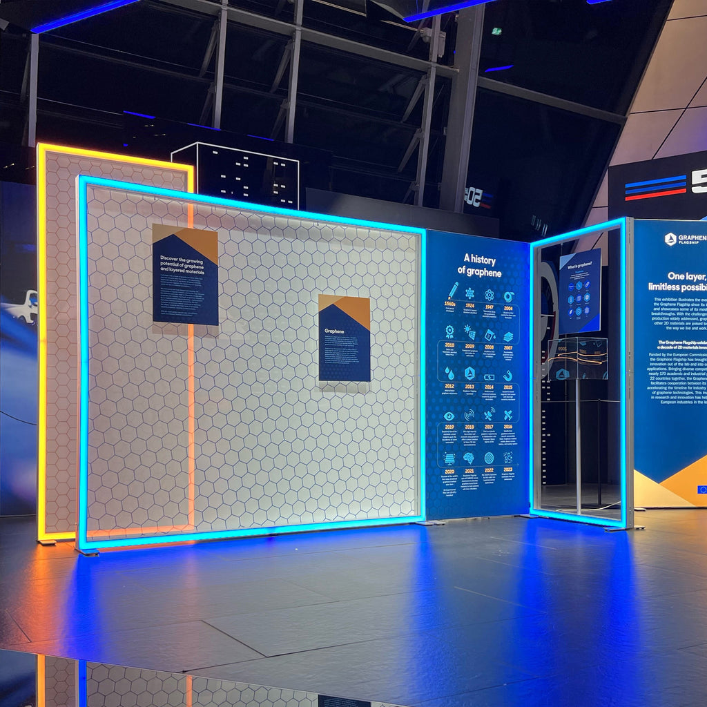 Mobiler Messestand Leuchtkonturen und LED Messewände von Modulap