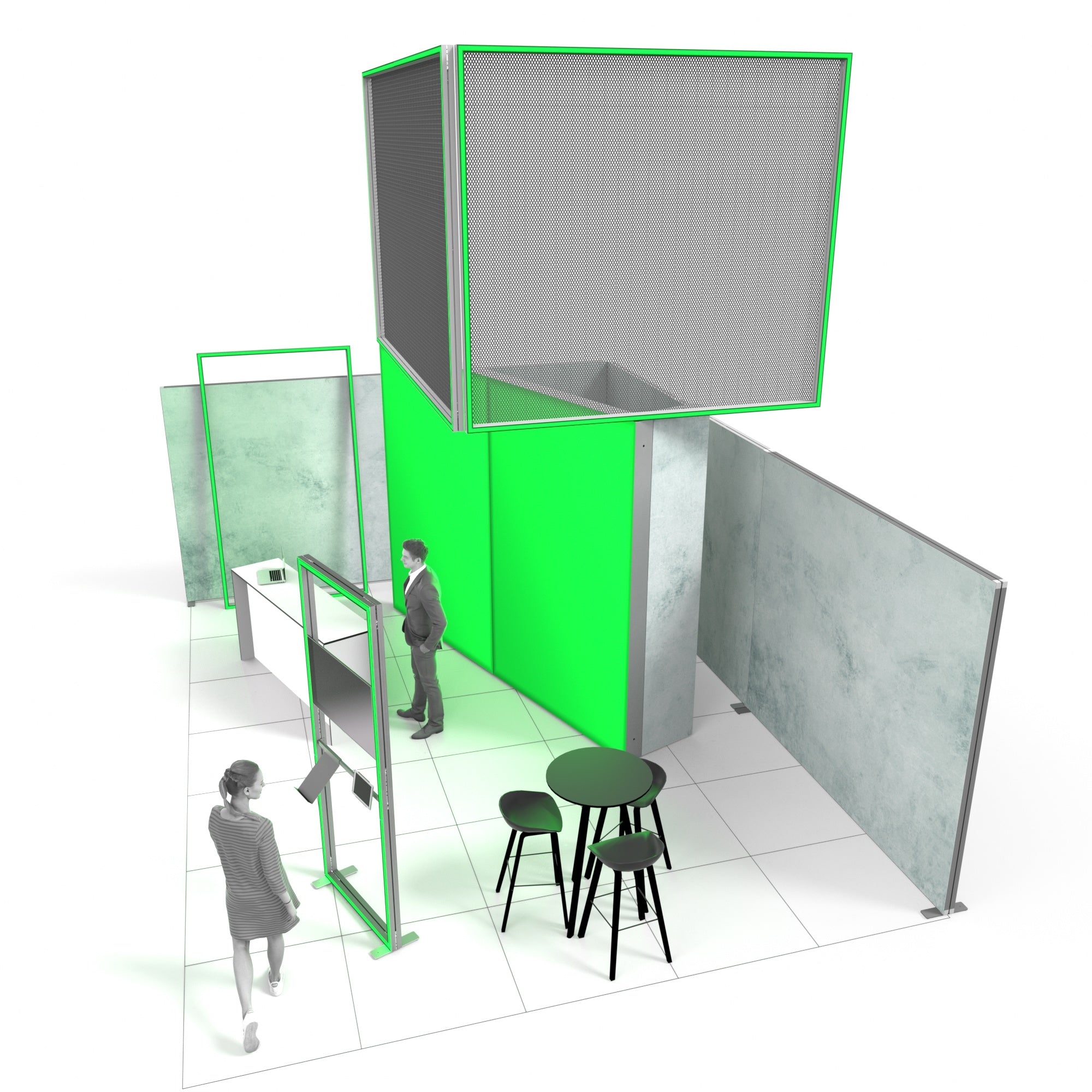 <strong>Messestand Marco</strong> | Hoher Eckstand mit klarem Design