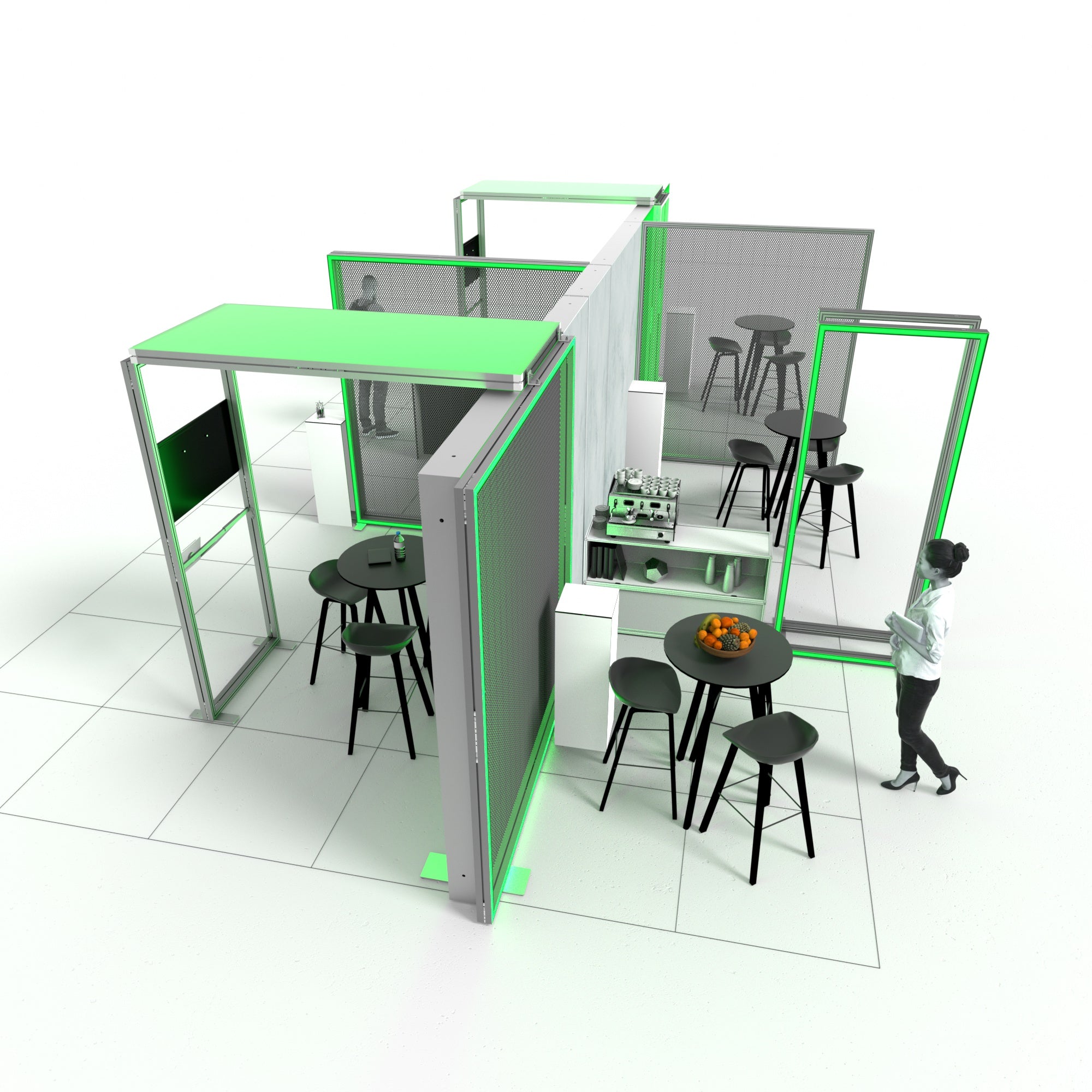 <strong>Ida</strong> | Messestand mit Besprechungs- und Hospitality-Bereichen