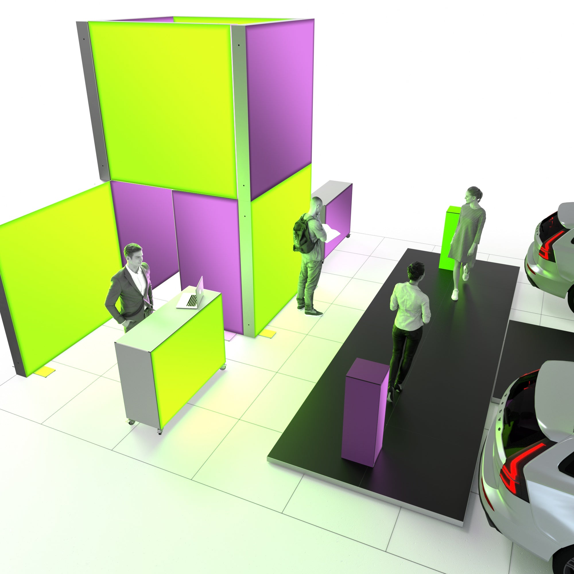 <strong>Messestand Noel</strong> | Kopfstand für große Exponate