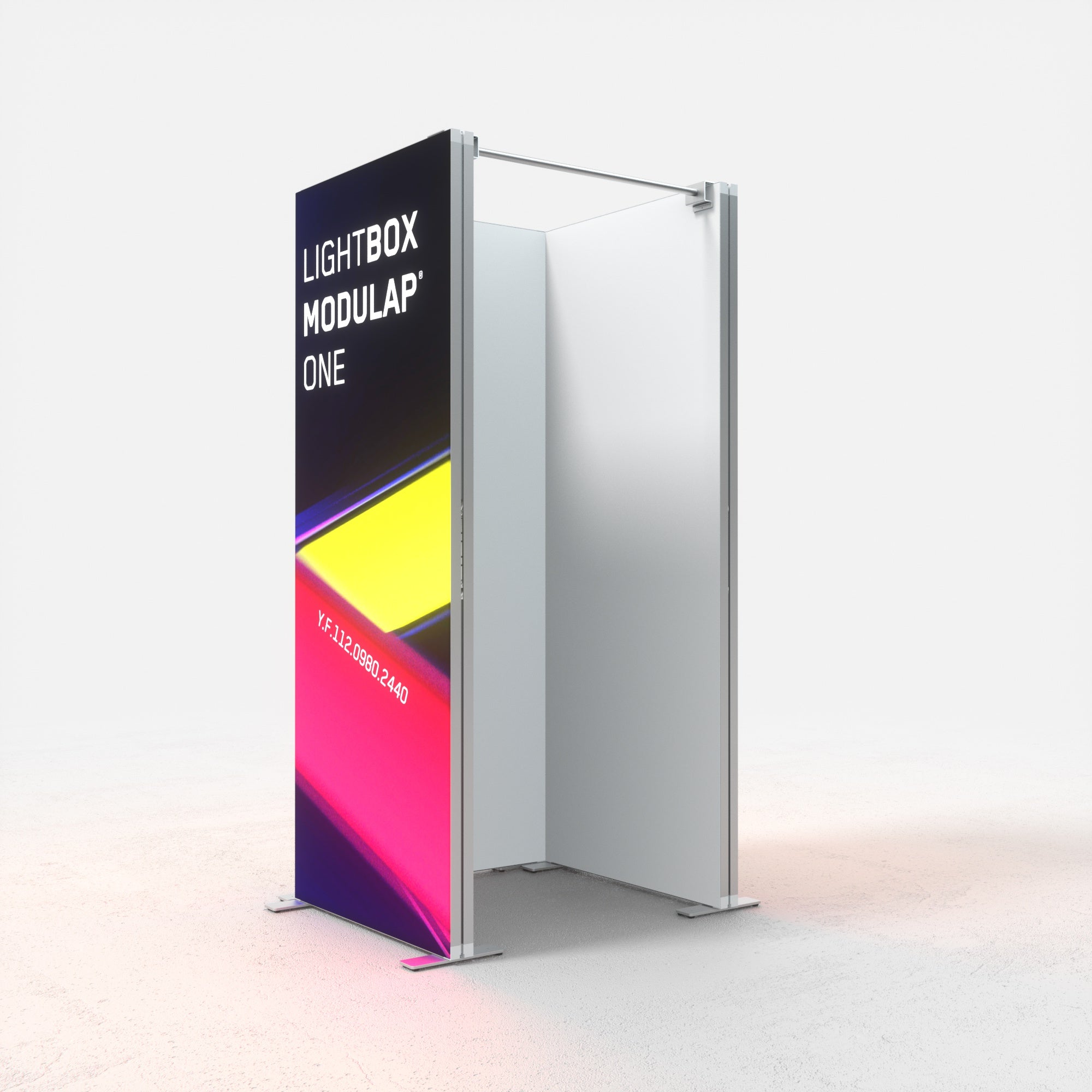 Modulap Vorhangstange an einer Lightbox YF